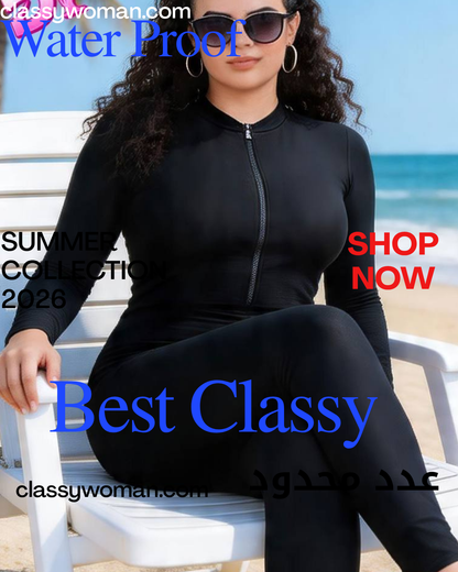 بدلة سباحة Diva Black – Elegance & Classy Look مقاومة للماء | كوليكشن صيف 2026