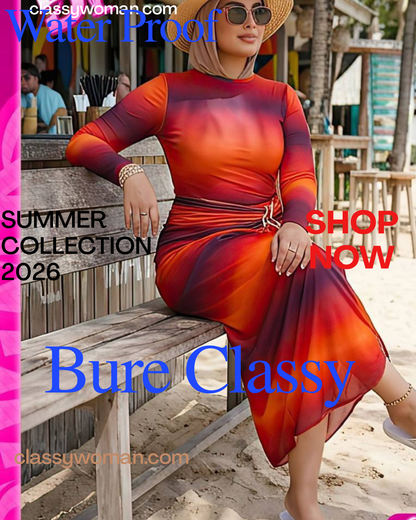 Bure Classy ألوان الغروب المشع | كوليكشن صيف  3   2026 بوركيني