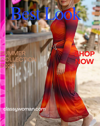 Bure Classy ألوان الغروب المشع | كوليكشن صيف  3   2026 بوركيني