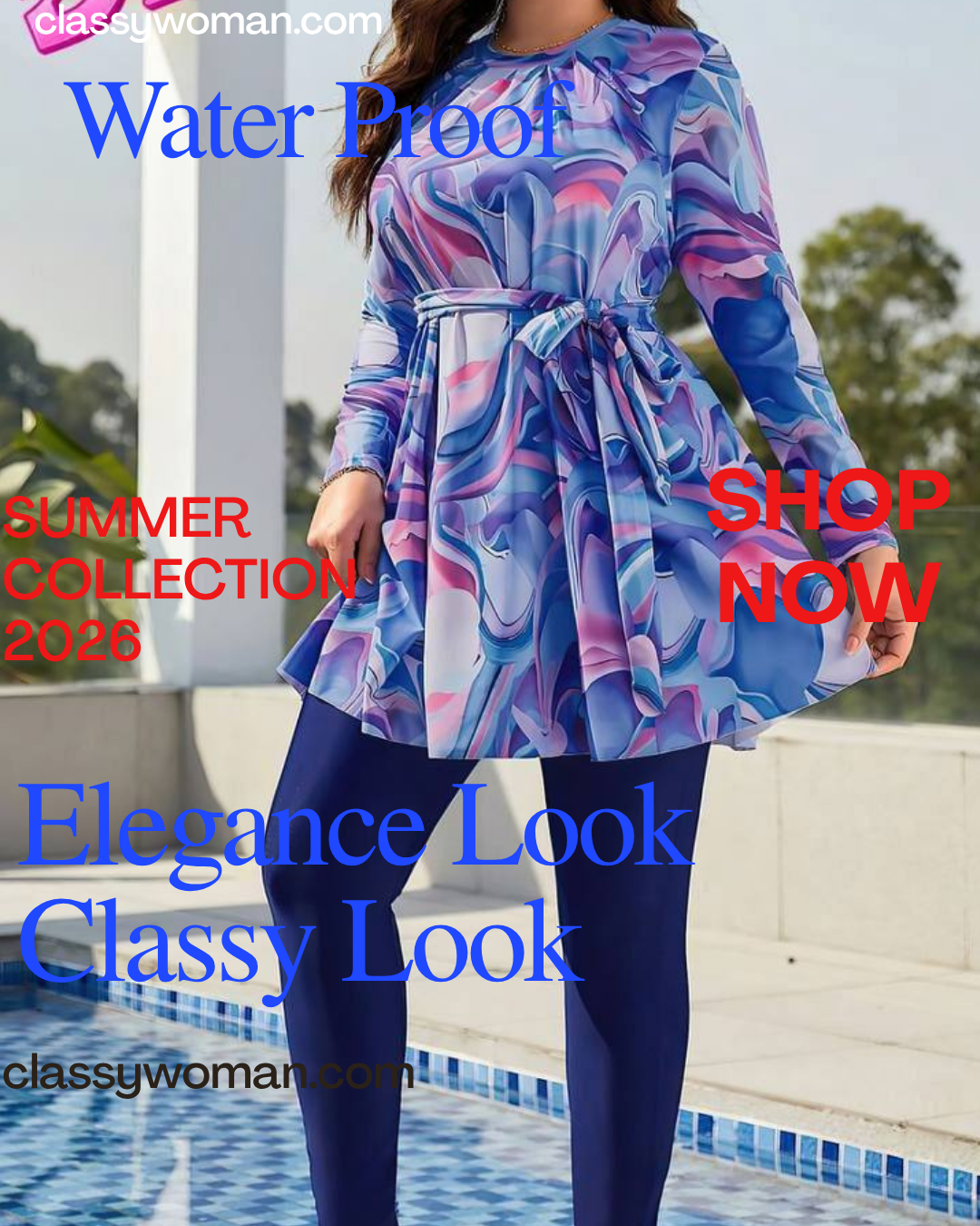 بدلة سباحة  – Elegance ; Classy Look مقاومة للماء | كوليكشن صيف 2026 | Classy Woman