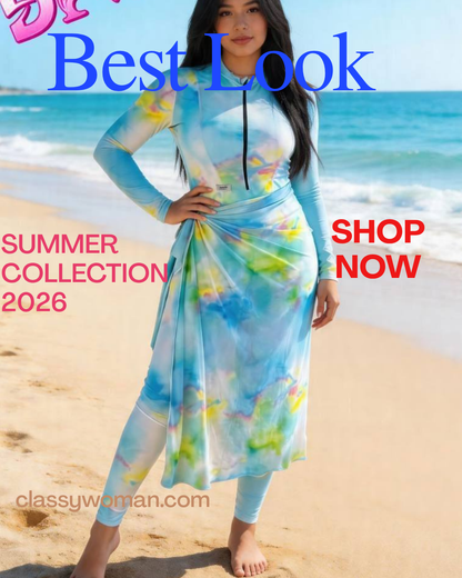 Tie-Dyeبوركيني  Diva Beach تصميم فريد من نوعه بطبعة